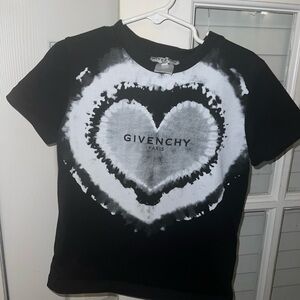 Givenchy Black and White Heart Graphic Tee